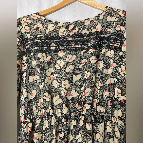 Lily Rose Floral Lace Blouse Romantic Vintage Vibes Feminine Boho Coquette M - Picture 3 of 5